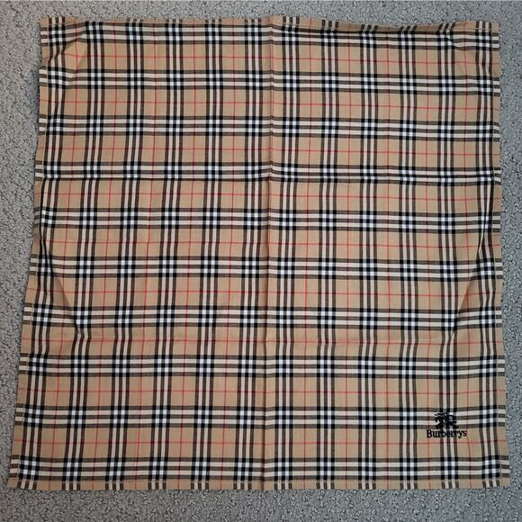 Burberrys New Vintage Collector Classic Tan Cream Black Handkerchief - Picture 1 of 4